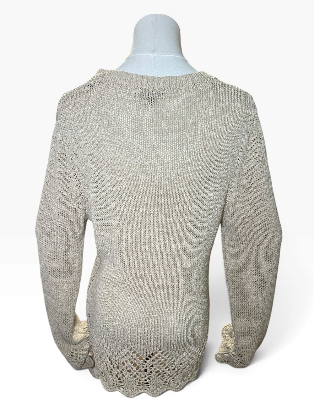 BCBGMaxAzria Beige V-Neck Button-Front Knit Cardigan - Picture 9 of 10
